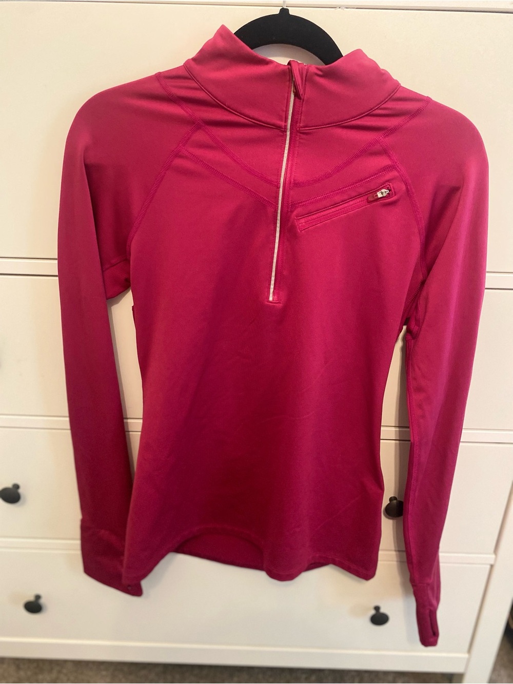 Lucy Magenta Half-Zip Long Sleeve Active Top